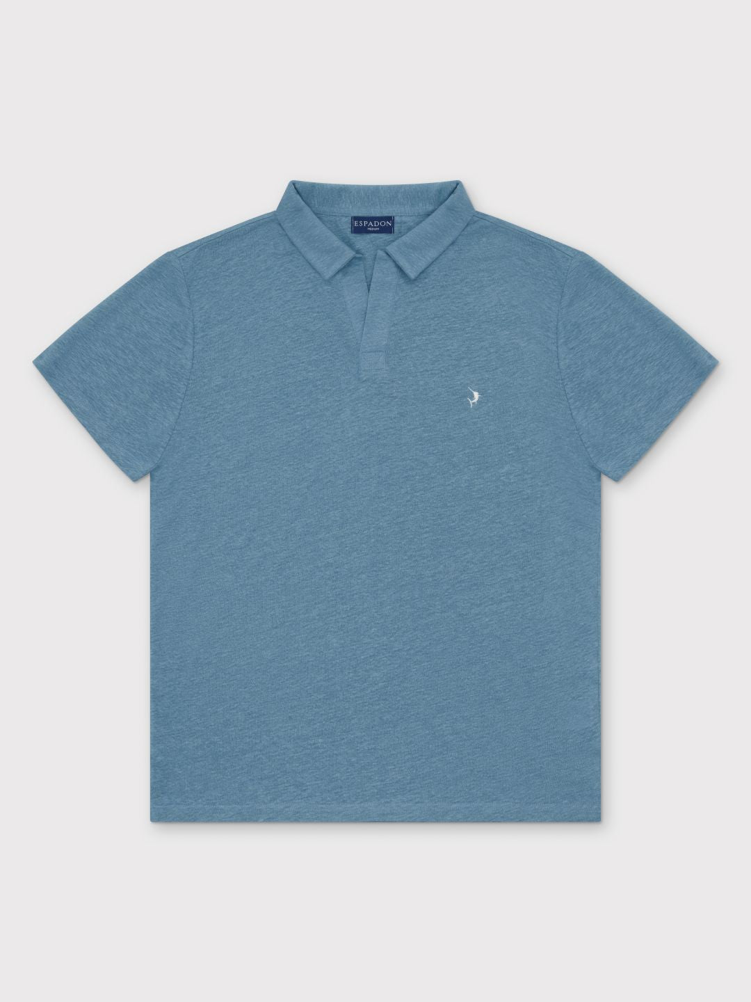 Buttonless Linen Polo - Sky