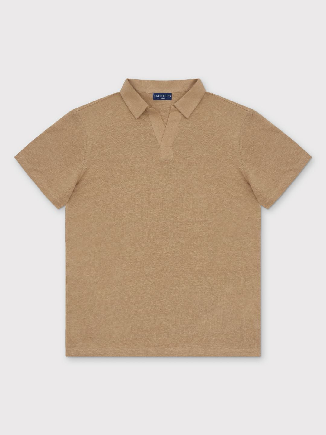 Buttonless Linen Polo - Sand