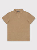 Buttonless Linen Polo - Sand