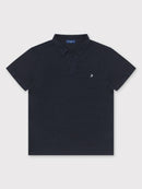 Buttonless Linen Polo - Navy