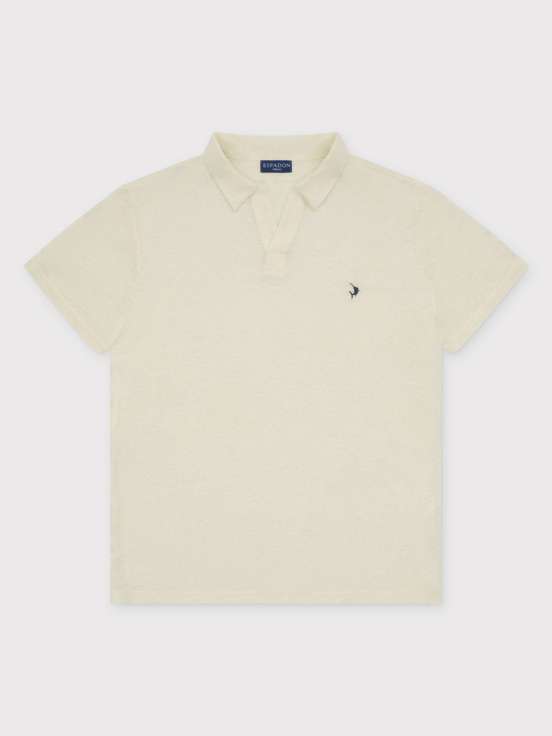 Buttonless Linen Polo - Ecru