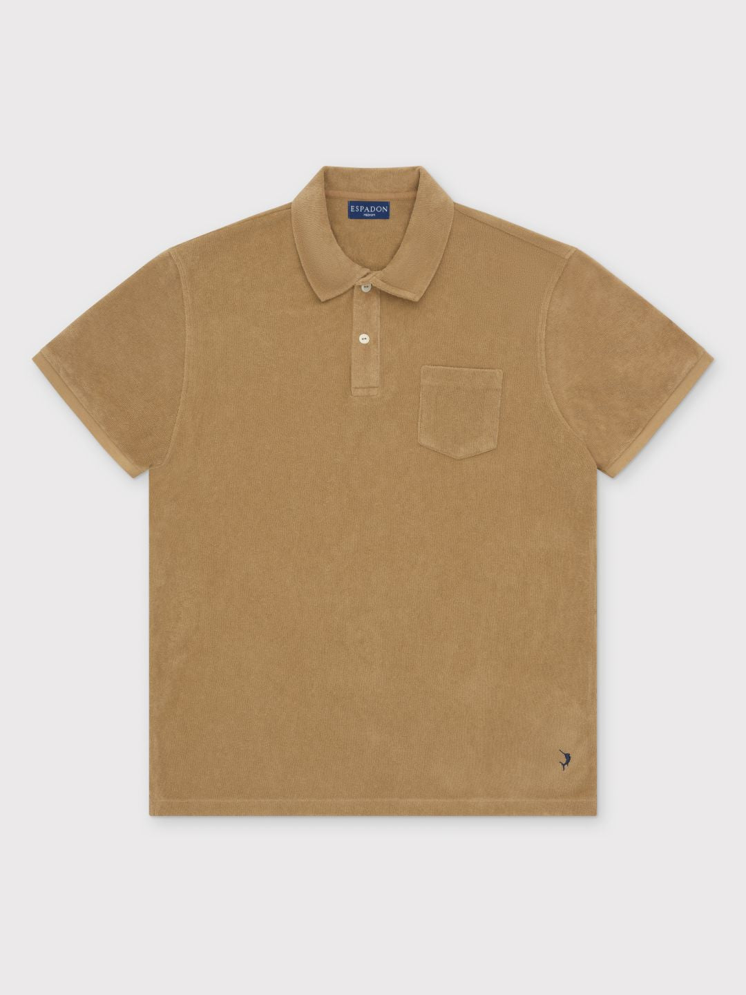 Classic Fit Towelling Polo - Sand