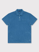 Classic Fit Towelling Polo - Marine Blue