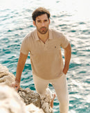 Buttonless Linen Polo - Sand