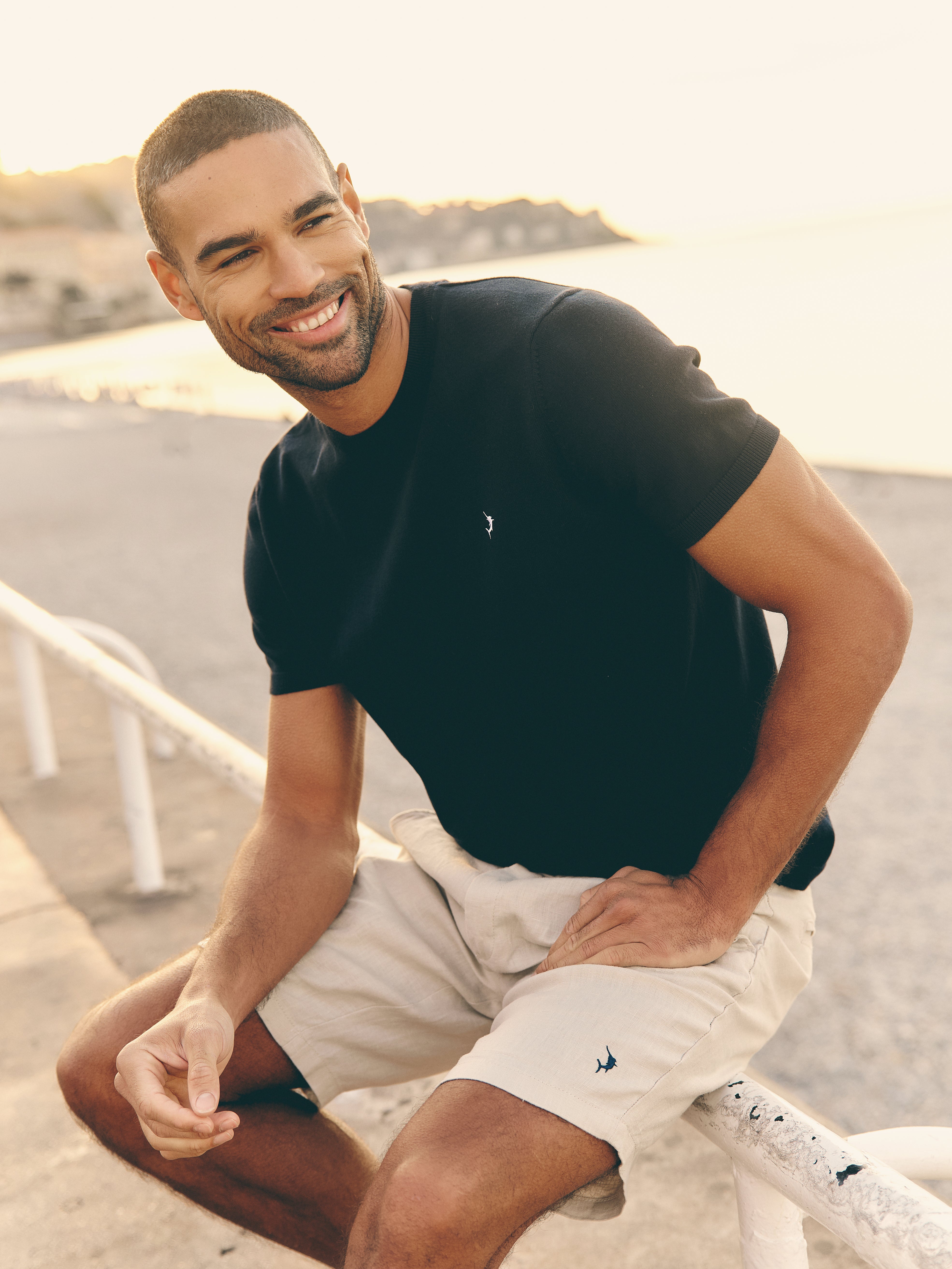 Cotton Knit T-Shirt - Navy