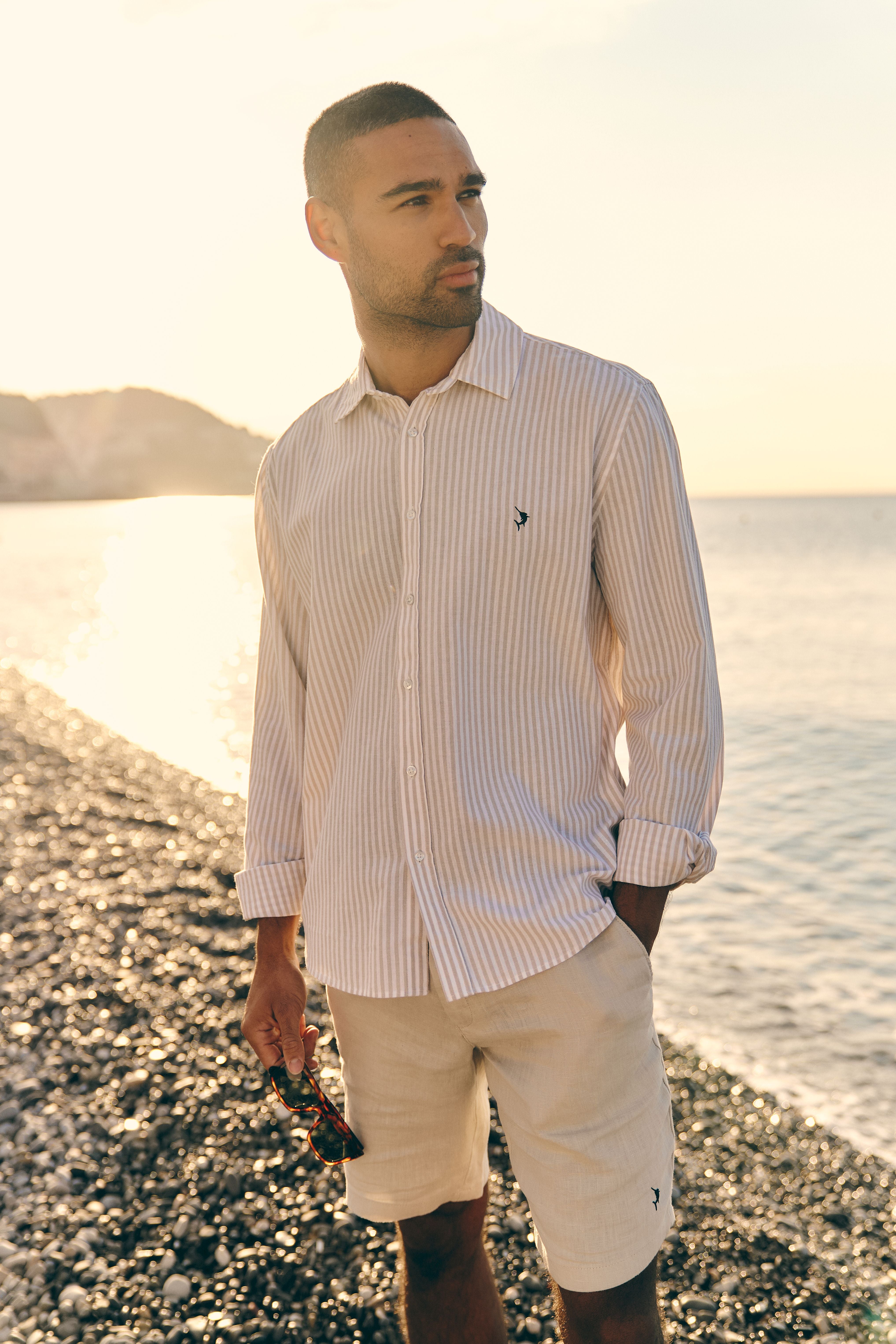 Espadon Linen Shorts - Beige