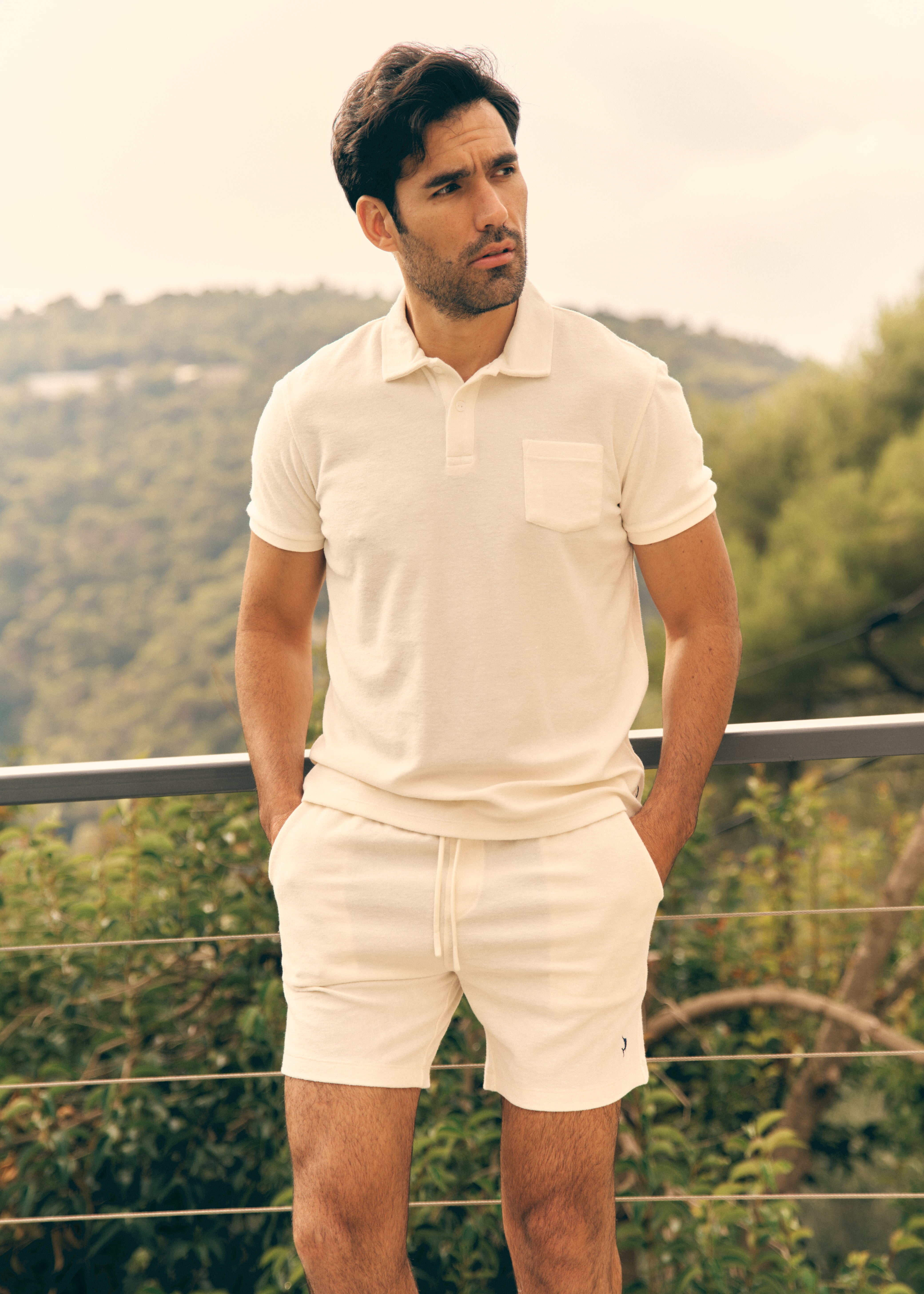 Espadon Towelling Shorts - Ecru