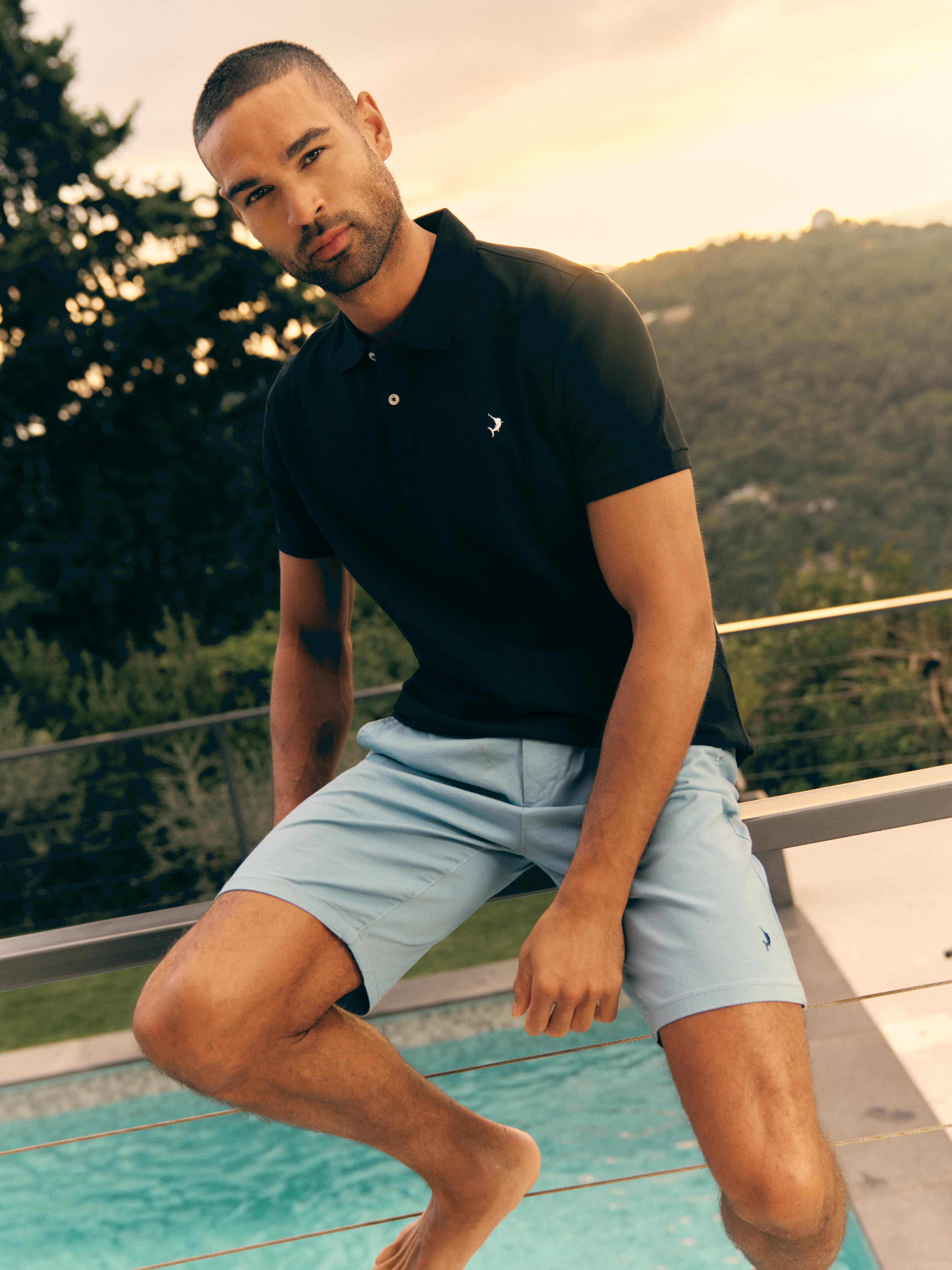 Organic Cotton Chino Shorts - Sky Blue