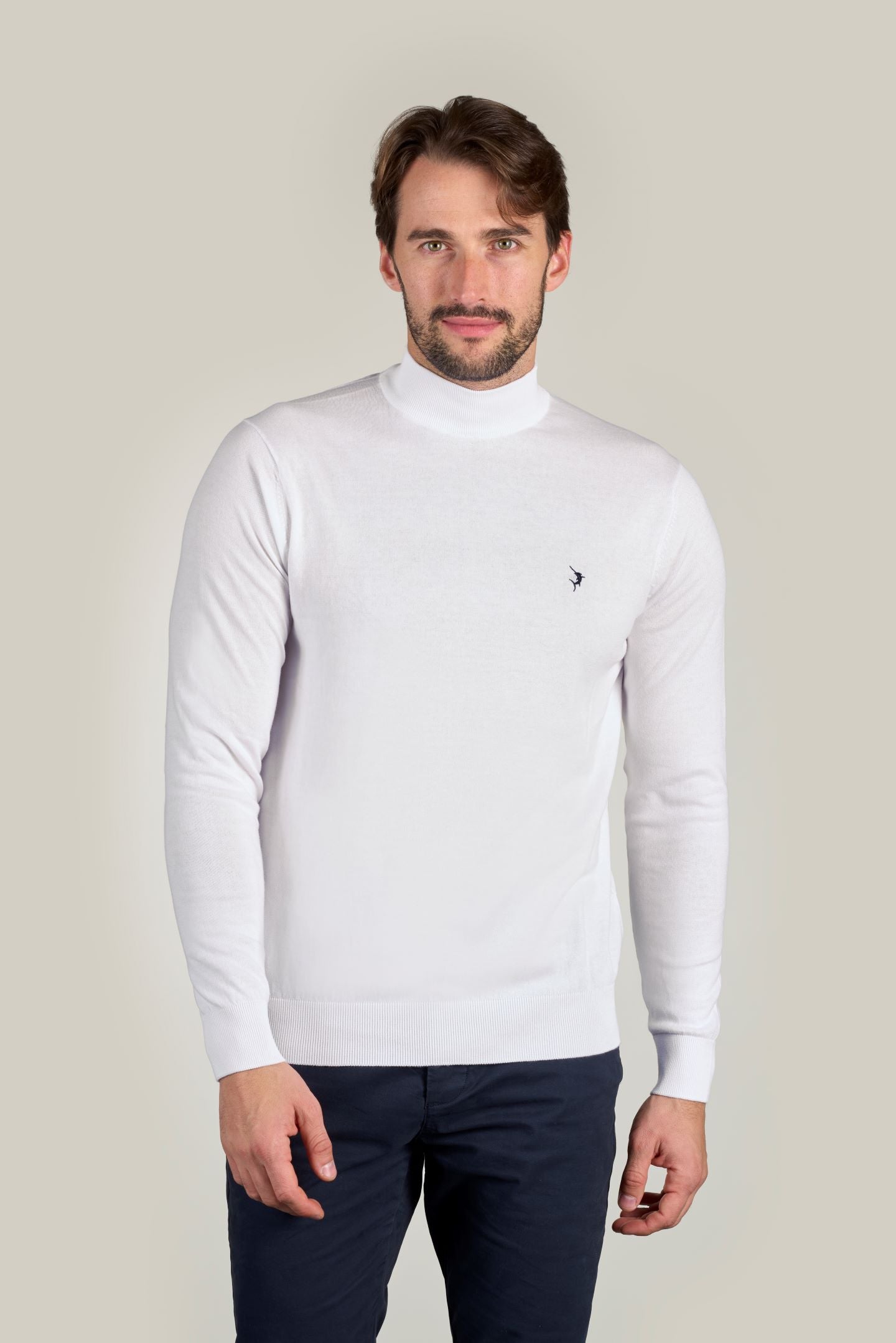 Mock Turtle Neck Jumper - White