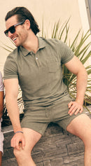 Espadon Towelling Shorts - Olive